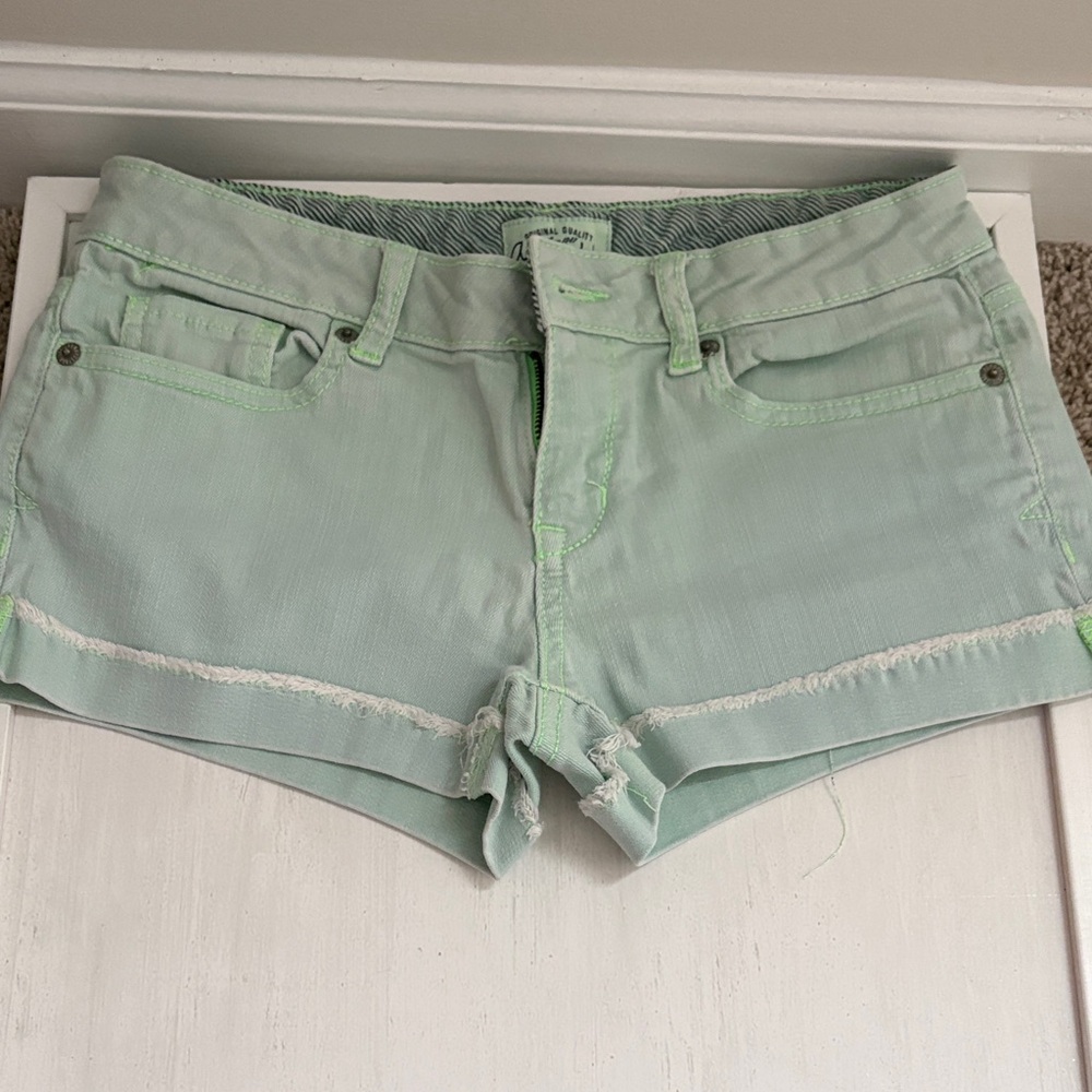 Aeropostale Light Green Jean Shorts